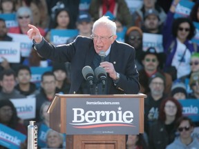 FILE: Democratic presidential candidate Sen. Bernie Sanders speaks to a crowd gathered for a campaign rally in Grant Park on Mar. 07, 2020 in Chicago, Ill. /