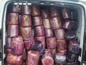 Packages containing 7,645 pounds of marijuana discovered by CBP officers at Pharr-Reynosa International Bridge.