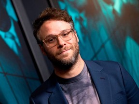 FILE - Seth Rogen attends the special screening of Warner Bros Pictures' "Motherless Brooklyn" in Los Angeles, on October 28, 2019.