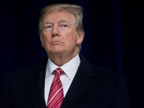 US President Donald Trump speaks during a retreat with Republican lawmakers at Camp David in Thurmont, Maryland, January 6, 2018.