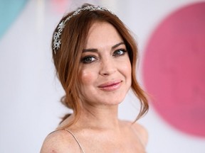 FILE: Lindsay Lohan attends the Channel 10 Marquee on Melbourne Cup Day at Flemington Racecourse on Nov. 5, 2019.