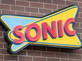 FILE: A sign hangs on the side of a Sonic restaurant on Sept. 25, 2018 in Chicago, Ill. /