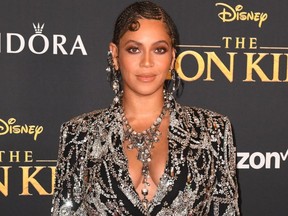FILE: U.S. singer/songwriter Beyonce arrives for the world premiere of Disney's "The Lion King" at the Dolby theatre on July 9, 2019 in Hollywood. /