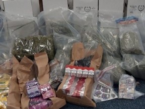 Middlesbrough Neighbourhood Policing Team found an estimated £120,000 ($208,800) worth of weed, cannabis-infused edibles and illegal tobacco products, as well as 30 cases of cider. /