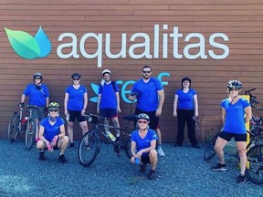 Members of Aqualitas' Biker Buds pose for a photo.