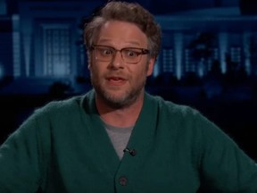Seth Rogen relays his bad experience with a weed lollipop at the Golden Globes. /