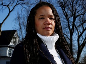 FILE: Evanston Alderman Robin Rue Simmons, who spearheaded the city’s reparations initiative, poses near her home in the Fifth Ward in Evanston, Ill. /