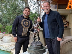 Former UFC fighter Henry Cejudo and Mike Tyson visited Schwarzenegger's home earlier this week.