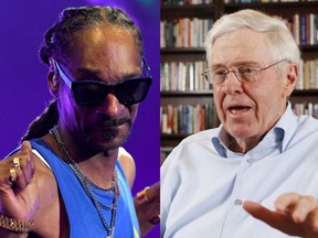 Entrepreneur Snoop Dogg (left) and billionaire Charles Koch.