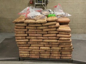 Packages containing 1,241 pounds of marijuana
seized by CBP officers at Pharr International Bridge. /