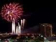 Fireworks explode at the Red Rock Resort during a 10-minute-long Fourth of July pyrotechnics show put on by Fireworks by Grucci on July 4, 2020 in Las Vegas, Nevada.