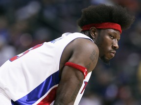 FILE: Ben Wallace #3 of the Detroit Pistons takes a breather during a stoppage in play in the second half as the Pistons take on the San Antonio Spurs in Game four of the 2005 NBA Finals at The Palace of Auburn Hills on June 16, 2005 in Auburn Hills, Mich. /