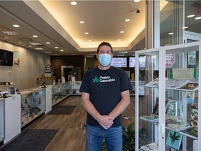 Jim Southam, owner of Prairie Cannabis and vice-president of the Saskatchewan Independent Cannabis Retailers Network, is concerned that cannabis and liquor retailers were only informed this week that they would be required to obtain proof of vaccination from anyone who wants to enter. Photo taken in Saskatoon on Friday, October 1, 2021.