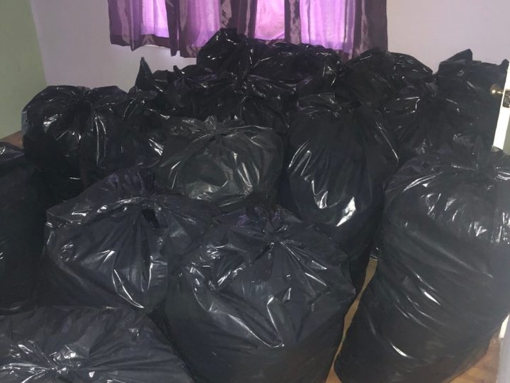  Garbage bags full of cannabis found at California property. /