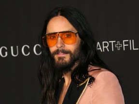 FILE: U.S. actor/musician Jared Leto arrives for the 2019 LACMA Art+Film Gala at the Los Angeles County Museum of Art in Los Angeles on Nov. 2, 2019. /