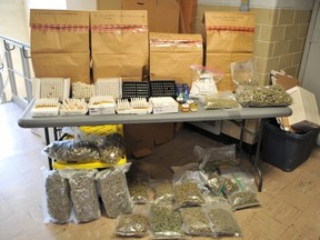 Police find cannabis, magic mushrooms and other weed products during drive-thru bust. /