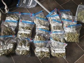 Police image of seized cannabis from fleeing man. /
