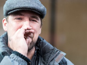 A man smokes a cannabis joint in Montreal