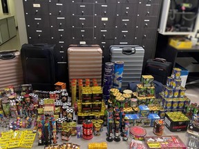Police valued the seized fireworks at about $4,450. /