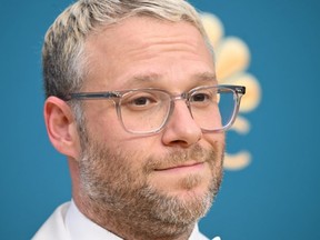 FILE: Canadian actor Seth Rogen arrives for the 74th Emmy Awards at the Microsoft Theater in Los Angeles, California, on Sept. 12, 2022. /