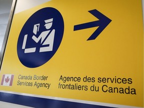 FILE: A Canada Border Services Agency (CBSA) sign. /