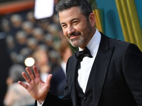 FILE: Talk show host Jimmy Kimmel arrives for the 74th Emmy Awards at the Microsoft Theater in Los Angeles, Calif., on Sept. 12, 2022. /