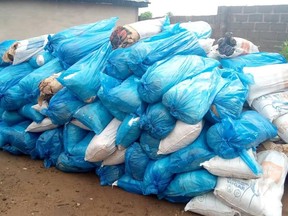 Some of the illicit drugs packaged for disposal following recent raids at a dozen states in Nigeria. /