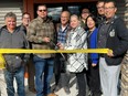 Attending the Belushi's Farm Akwesasne grand opening and ribbon cutting on Thursday, Kenténha/October 27, 2022, were: (from left) Tribal Chief Ron LaFrance, Tribal Chief Michael Conners, Zachary Oakes (owner), Jim Belushi, General Manager Taryn Thompson, Sub-Chief Benjamin Herne, Sub-Chief Agnes “Sweets” Jacobs, unidentified, and Sub-Chief Derrick King. /