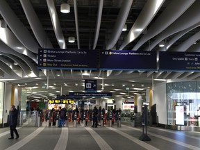 FILE: A sparse number of travelers at New Street Station on March 19, 2020 in Birmingham, United Kingdom.