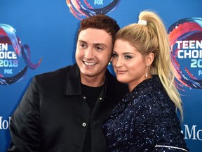 FILE DECEMBER 23, 2018: Singer Meghan Trainor and actor Daryl Sabara married on December 23, 2018 in Los Angeles, California. The couple began dating in 2016. This is the first marriage for both. INGLEWOOD, CA - AUGUST 12: Daryl Sabara (L) and Meghan Trainor attend FOX's Teen Choice Awards at The Forum on August 12, 2018 in Inglewood, California.