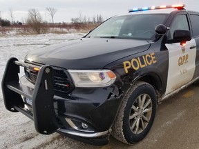 Orillia OPP made the arrests after an officer on patrol observed a Highway Traffic Act violation on Highway 400.