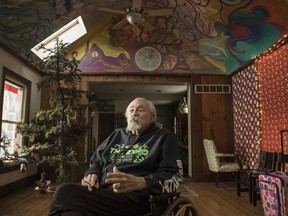 FILE - John Sinclair talks at the John Sinclair Foundation Café and Coffeeshop, Dec. 26, 2018, in Detroit. Sinclair, a poet, music producer and counterculture figure whose lengthy prison sentence after a series of small-time pot busts inspired a John Lennon song and a star-studded 1971 concert to free him, has died at age 82. Sinclair died Tuesday, April 2, 2024 at Detroit Receiving Hospital of congestive heart failure following an illness, his publicist Matt Lee said.
