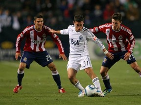 Russell Teibert in action against Chivas USA in Carson, Calif., earlier this season. (Getty Images)