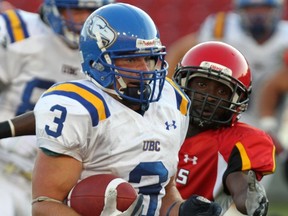 UBC running back Dave Boyd was part of a 'Birds attack that came close to pulling a massive upset in Calgary. (Calgary Herald photo)