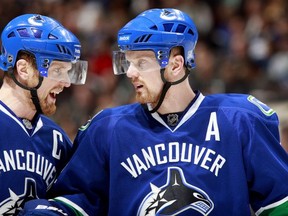 The brothers will sit Tuesday night. While their Canucks play at home and on the road, captain Henrik and assistant captain Daniel Sedin get to chill out and enjoy the proceedings.