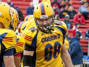 New UBC left tackle Patrick Sullivan comes to the Point Grey campus with lofty goals. (Photo by Jeff Chan, Queen's athletics)