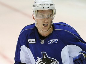 Vancouver Canucks prospect Bill Sweatt skates at team practise in Penticton September 10, 2011. The Vancouver Canucks Young Prospects hockey tournament will be held at the South Okanagan Events Centre in Penticton from September 11-15. The Vancouver Canucks, Calgary Flames, Edmonton Oilers, Winnipeg Jets and San Jose Sharks prospect teams will play in the tournament. Larry Wong/Edmonton Journal/Postmedia News