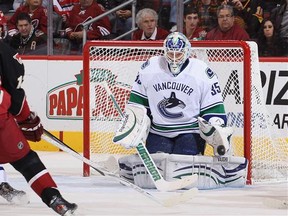 Cory Schneider earned his second straight shutout Friday night against the Phoenix Coyotes. (Christian Petersen/Getty Images)