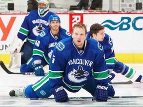 How much do the Canucks miss Christian Ehrhoff on the power play? Plenty. (Jeff Vinnick - Getty Images files)