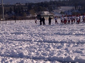 It's a snowy Saturday today in Kelowna. (Photo submitted)