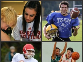 Four Who Make a Difference: The Province honours (clockwise from top left): Harleen Sidhu,. Jake Pinnock, Britannia girls basketball and Daniel Markin.