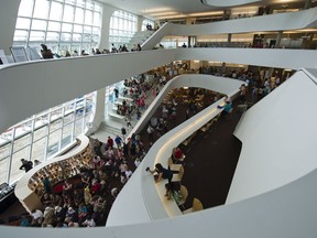 Surrey residents came out in droves on Sept. 24, 2011, for the opening of the new Surrey City Centre Library. (Photograph by Ward Perrin, PNG files)