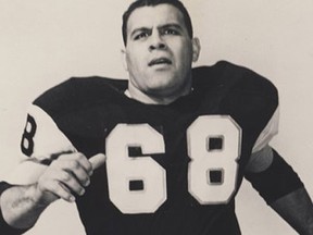 CFL legend Angelo Mosca, seen here in this Tiger-Cats file publicity photo.
