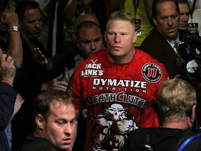 Brock Lesnar returns to action next Friday against former Strikeforce heavyweight champion Alistair Overeem. (photo courtesy of Zuffa LLC)