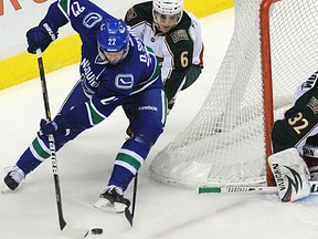 Daniel Sedin in action Monday night against the Minnesota Wild. (Steve Bosch/PNG)