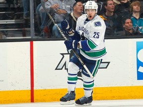 Andrew Ebbett celebrates his overtime goal last night, his third goal in three games.