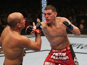 Nick Diaz, shown here in his UFC 137 win over BJ Penn, is one of several welterweights who could benefit greatly from Georges St-Pierre's recent knee injury. (photo courtesy of Zuffa LLC)