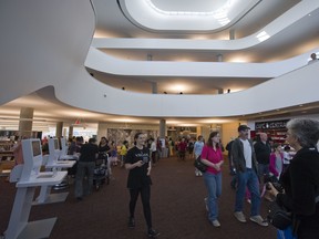 Surrey residents came out Sept. 24 for the opening of the City Centre library. The library features a open design with lots of areas for people to enjoy the services.  (Ward Perrin / PNG)