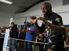CHICAGO, IL - JANUARY 25:  Phil Davis works out for the media during the UFC on FOX open workouts at the Chicago Boxing Club on January 25, 2012 in Chicago, Illinois.  (Photo by Josh Hedges/Zuffa LLC/Zuffa LLC via Getty Images)
