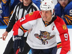 BUFFALO — Steven Weiss of the Florida Panthers goes on the offensive against the Sabes on Dec. 9. The centre finally has effective wingers to help stop the Vancouver Canucks on Monday. (Getty Images/via National Hockey League).